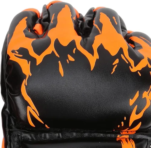 Miniatura 6 de Guantes de MMA, guantes profesionales de MMA sin dedos, de piel sintética, saco de boxeo Sanda, guantes de boxeo para saco de boxeo Sparring Muay
