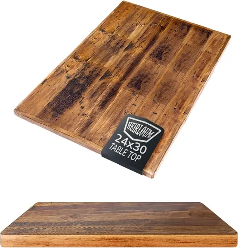 Miniatura 14 de Mesa de madera recuperada, pieza de madera reciclada rústica perfecta para cocinas, comedor y mesas auxiliares