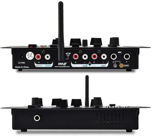 Miniatura 6 de Mezclador de audio DJ inalámbrico Pyle - Mezclador de sonido con controlador DJ compatible con Bluetooth de 3 canales, Mic-Talkover, lector USB