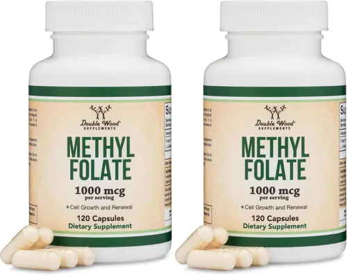 Miniatura 6 de Metilfolato 1,000 mcg, 120 cápsulas (suplemento de folato de metilo probado por terceros) El folato metilado es una forma más activa de folato que