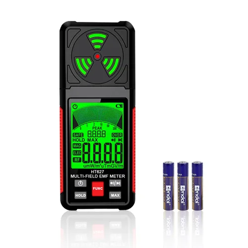 Medidor EMF, detector de radiación de campo electromagnético portátil 3 en 1, probador EMF de mano para EF, RF, MF, señal WiFi, detector de