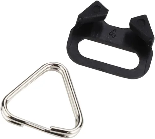 Miniatura 4 de Leftfoto Anillo dividido triangular de acero inoxidable, anillo de gancho para correa de cámara, con tapa de plástico, para cinturón para correa