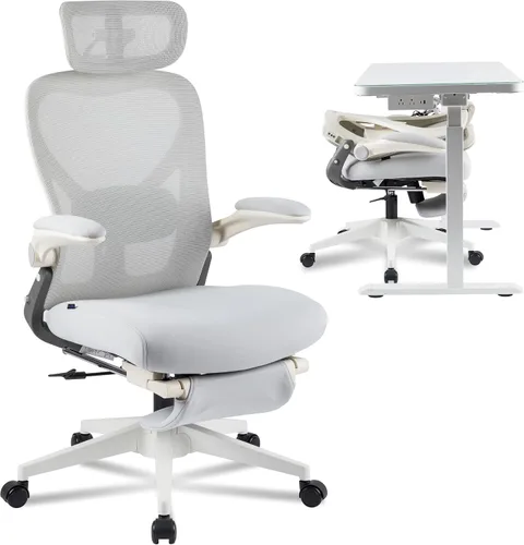 Miniatura 10 de FLEXISPOT Foldex - Silla de oficina ergonómica, silla plegable para espacios pequeños con soporte lumbar, reposabrazos abatibles, reposacabezas 3D