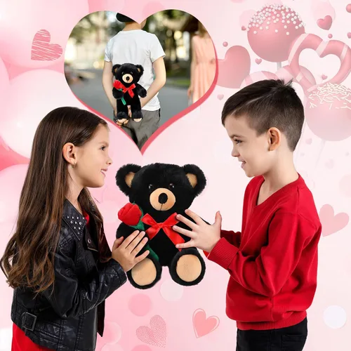Miniatura 5 de Civaner Regalo de oso con rosa, divertido y lindo oso de peluche para niños pequeños, mamá, día de la madre, novia, cumpleaños, boda, 11.8 pulgadas