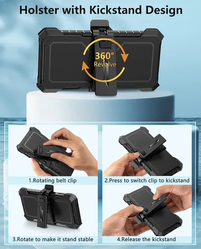 Miniatura 8 de FNTCASE Case for Samsung Galaxy A14-5G: Military Grade Drop Proof Protection Rugged Protective A14 Cell Phone Cover with Belt Clip Holster Kickstand