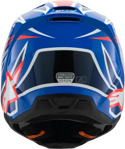 Miniatura 6 de Alpinestars SM3 Casco Deegan para jóvenes ECE06/DOT Azul/Rojo/Blanco/Negro Brillante