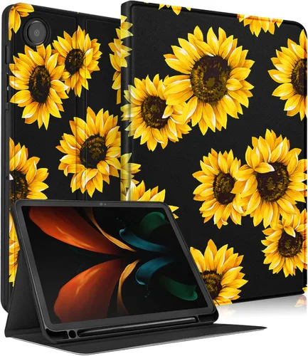 Miniatura 10 de Uppuppy Funda para Samsung Galaxy Tab A8 de 10.5 pulgadas para niños, niñas, folio para mujeres, diseño floral femenino, bonita, adolescente