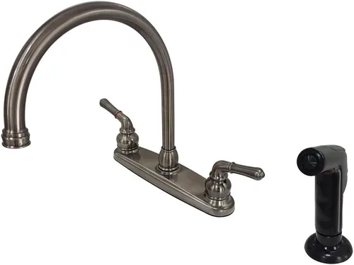 Kingston Brass KB7900SP Magellan Centerset Grifo de cocina, 8-3/4" en alcance de boquilla, acero inoxidable negro