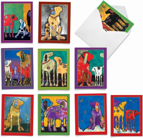 Miniatura 9 de The Best Card Company Juego de 10 notas de agradecimiento surtidas de 4 x 5.12 pulgadas con sobres (10 diseños, 1 cada uno) COMICAL CANINES: 10