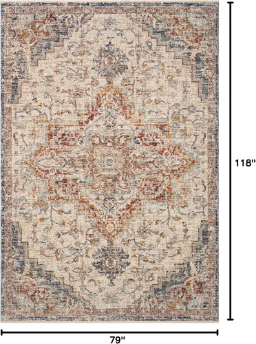 Miniatura 2 de Loloi Sorrento Collection SOR-05 - Alfombra de área color marfil/fiesta, contemporánea, de 6 pies y 7 pulgadas x 9 pies y 10 pulgadas