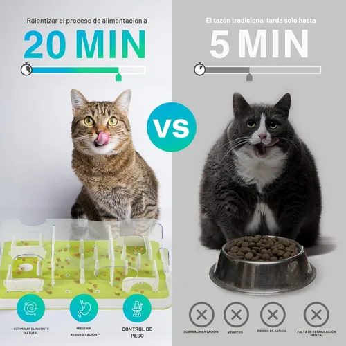 Miniatura 3 de ALL FOR PAWS Comedero interactivo para rompecabezas para gatos, alimentador lento y dispensador de golosinas en forma de mariposa, juguete