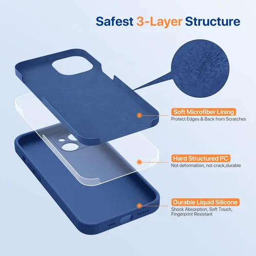 Miniatura 4 de Miracase - Funda diseñada para iPhone 14 con protector de pantalla, [protección de cámara mejorada], funda de silicona líquida a prueba de golpes