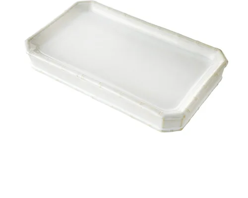SKL Home Vern Yip - Bandeja de celosía de bambú, color blanco