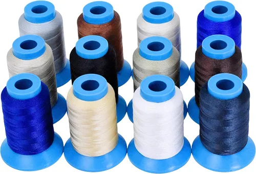 Miniatura 17 de Mandala Crafts - Hilo de nailon para coser cuero, tapicería, mezclilla y para trenzar el pelo; resistente, 1500 yardas, tamaño 69 T70 Marrón