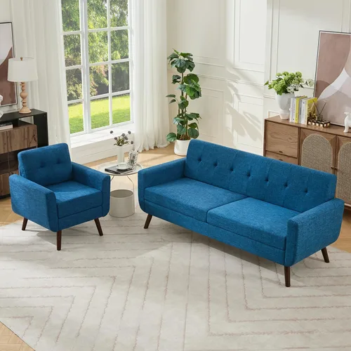 Miniatura 11 de Tbfit Sofá en Forma de L, Sofás Seccionales Modernos de Mediados de Siglo de 80" de Ancho, Sofás de 3 Plazas con Chaise Lounge Amplio, Sofá Beige