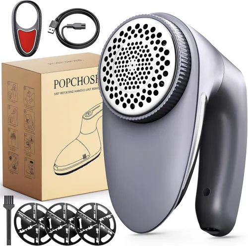 POPCHOSE Afeitadora de tela para ropa, removedor eléctrico de pelusas, afeitadora de suéter para quitar pelusas, depiladora para ropa, muebles, Gris
