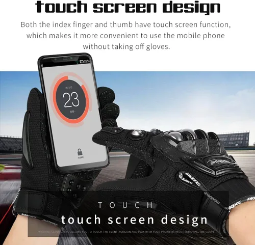 Miniatura 2 de Guantes de motocicleta Flujo de aire de acero nudillos pantalla táctil BMX MX ATV MTB Motocross Dirt Bike Racing Downhill guantes