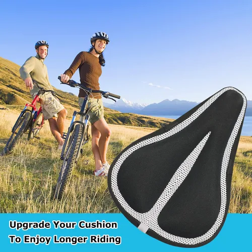 Miniatura 7 de Geronmine Funda de Asiento de Bicicleta de Gel Acolchada Cubiertas de Sillín de Bicicleta para Mujeres y Hombres, Funda de Cojín de Asiento