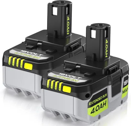 Paquete de 2 repuestos 4AH para Ryobi 18V ONE + batería P108 P102 P103 P104 P105 P107 P109 P122 compatible con Ryobi 18V ONE + herramientas