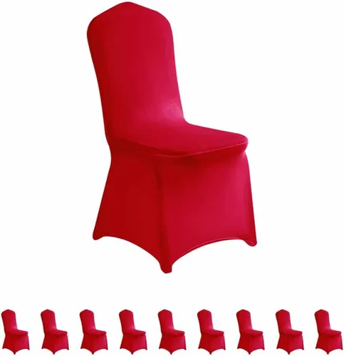 Miniatura 29 de LZY 6 piezas Fundas de Silla de Spandex Elásticas Fundas Deslizables para Fiestas de Boda, Fundas de Decoración de Sillas de Comedor y Banquete Negro