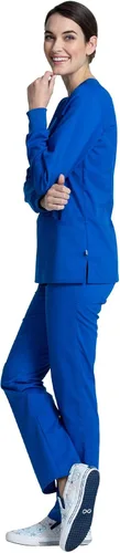 Miniatura 4 de Cherokee Mujer Enfermera Scrubs Top Tech Manga Larga Cuello en V WW855AB