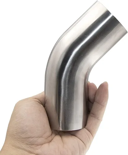 Miniatura 8 de Codo de Acero Inoxidable de 1.77" con Curvatura Mandril de 45° - Pared 16GA/.065" - Patas 2" - Codo de Acero Inoxidable SS304 para Escape Modificado