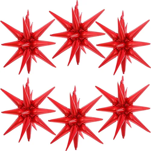 Miniatura 9 de 6 globos de estrella negra, globos de 22 pulgadas, globos de papel de aluminio con forma de estrella de Mylar para fiestas de cumpleaños, bodas