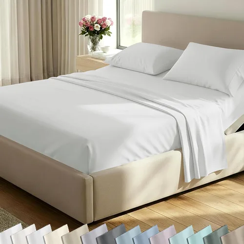 Miniatura 51 de California Design Den Juego de sábanas de lujo tamaño King - 100% algodón, 600 número de hilos, sábanas King de bolsillo profundo, ropa de cama