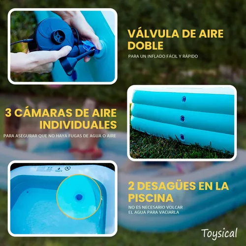 Miniatura 3 de Toysical Piscina inflable para niños y adultos con bomba de 118 x 72 x 22 pulgadas, más duradera que otras piscinas inflables para adultos, incluye