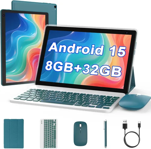 Miniatura 8 de Tablet Android 15 de 10 pulgadas, tableta 2 en 1 con teclado. 8GB RAM+32GB ROM compatible con tabletas PC expandibles de 1TB, CPU de cuatro núcleos