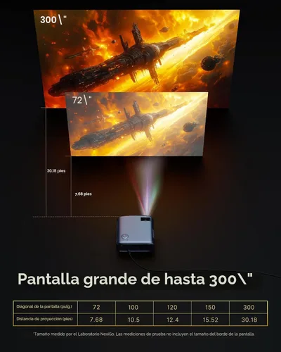 Miniatura 9 de NexiGo Proyector para exteriores PJ40, compatible con Netflix/YouTube/Prime Video, 800 lúmenes ANSI, mejora de imagen AI, proyector de video nativo