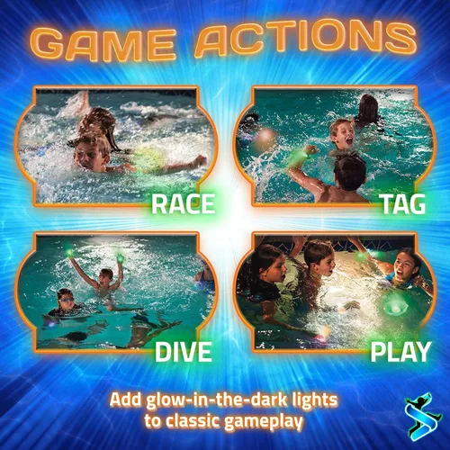 Miniatura 2 de Juguetes de piscina que brillan en la oscuridad: Starlux Pool Party Set – Up Pool Games para niños Edades 8 +, 1-8 jugadores Pulseras