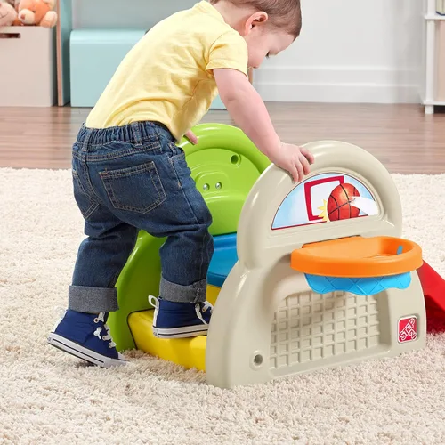 Miniatura 9 de Step2 Centro de actividades Sports-Tastic, juego deportivo para niños pequeños, tobogán para interiores y exteriores, gimnasio de juegos incluye