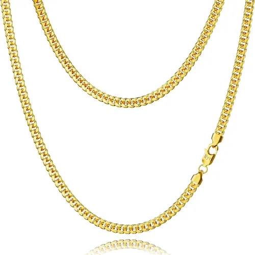ROSIEYO Diamond Cut Miami Mens Cuban Link Chain Necklace, 14k Gold Cuban Chain Necklace, Silver Chain for Men Women Boys, 316L Stainless Steel