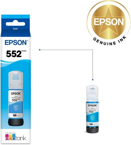Miniatura 2 de Epson 552 EcoTank Ink Botella de ultra alta capacidad cian (T552220-S) Funciona con ET-8500, 8550