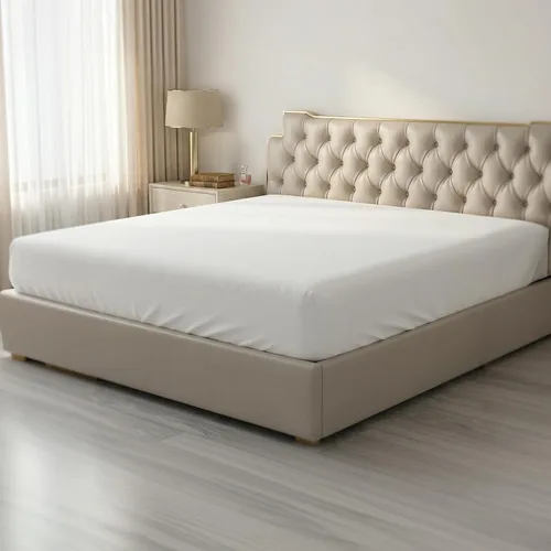 HBHLFZ Sábana Bajera Ajustable King Solamente, Sábana Bajera Suave y Transpirable - 78"x80" Sábana Bajera Ajustable King Size con Bolsillos Blanco