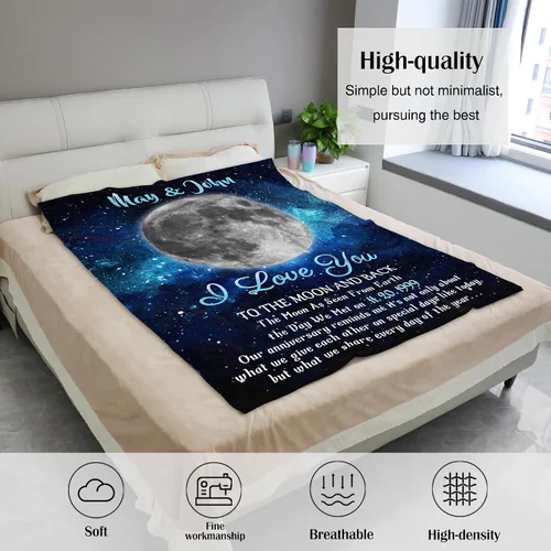 Miniatura 3 de TURMTF Manta personalizada con foto para mamá de hija e hijo, regalos de boda personalizados para ella, él, pareja, esposa, marido, novia, novio