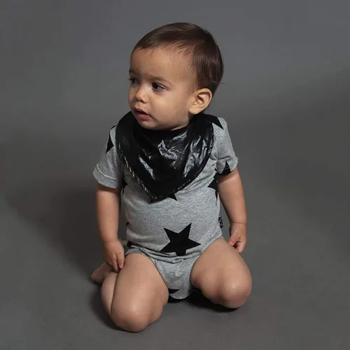 Miniatura 2 de NUNUNU Enterizo de manga corta para bebé, 100% algodón, unisex para niñas y niños