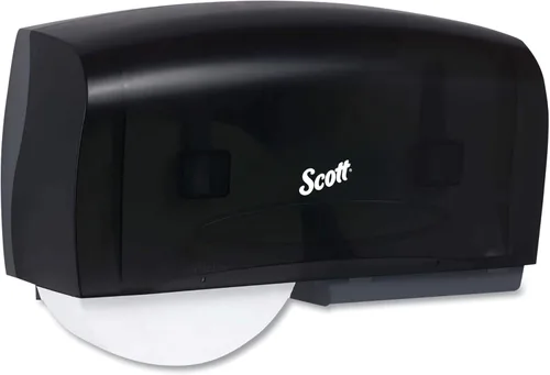 Scott Professional Essential - Dispensador de papel higiénico Jumbo sin núcleo (09608), negro, capacidad para 2 rollos, montado en la pared, grado