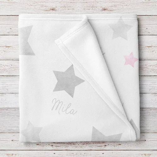 Miniatura 5 de Personazlied Star - Manta para bebé, color rosa y gris, Blanco