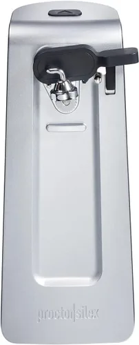 Proctor Silex SureCut - Abrelatas eléctrico automático para cocina con hoja de acero inoxidable, palanca giratoria fácil de limpiar, almacenamiento
