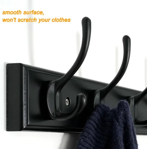Miniatura 6 de WEBI Perchero de pared para montar en la pared, ganchos para colgar en la pared de 38 1/4" de largo, perchero de pared de bambú con gancho