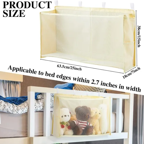Miniatura 2 de Beeveer Organizador de animales de peluche para mesita de noche, red organizadora de juguetes de peluche de gran capacidad que ahorra espacio