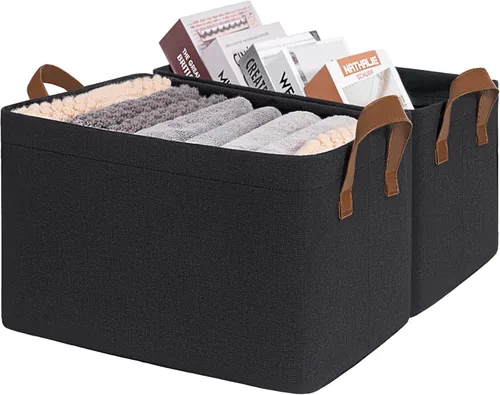 Miniatura 20 de CHICVITA - Contenedores de almacenamiento para estantes, contenedores de armario para organización, cestas de almacenamiento plegables para toallas