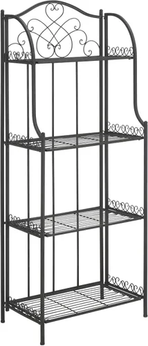 Miniatura 9 de SAFAVIEH Colección Outdoor Amaris - Estante de panadería de 4 niveles, estilo victoriano, de hierro forjado envejecido, color verde oscuro