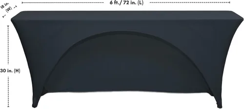 Miniatura 3 de YOUR CHAIR COVERS - Mantel elástico rectangular de elastano de 6 pies x 18 pulgadas, con espalda abierta para aula, color negro