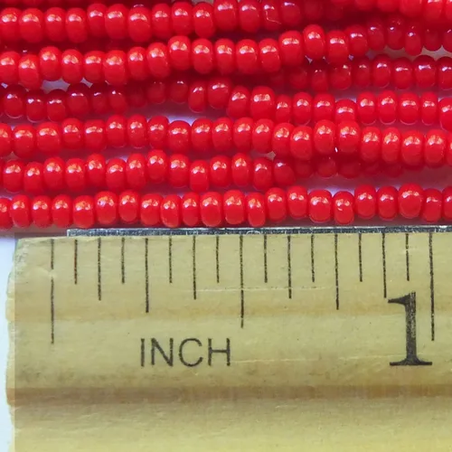 Miniatura 2 de Semilla Perlas 10/0 Checa Opaco Rojo (una Madeja) Vidrio Preciosa