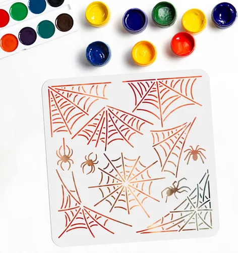 Miniatura 9 de MAYJOYDIY 4 plantillas Happy Hanukkah de 11.8 x 11.8 pulgadas, plantillas de Menorah Dreidel Star of David con pincel de pintura, plantilla de Feliz