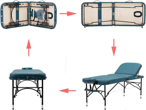 Miniatura 2 de Mesa de masaje plegable portátil ligera de 28 pulgadas de ancho, 3 pulgadas, para salón facial, spa, cama de tatuaje con patas de aluminio