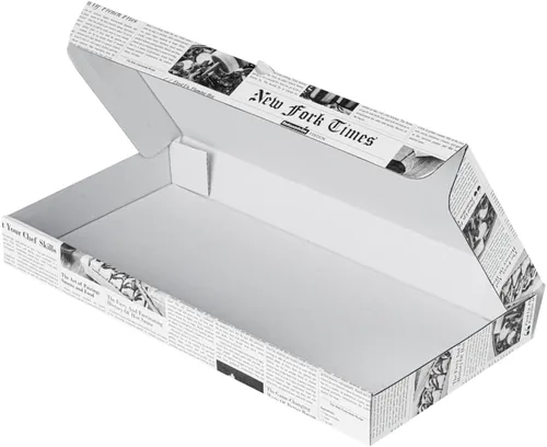 Miniatura 13 de Restaurantware Caja de pizza pequeña de 50 unidades, 14 x 7 x 1.5 pulgadas, caja rectangular para llevar papel corrugado para alimentos calientes